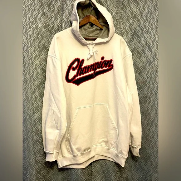 NWT Champion Powerblend Fleece Mens Long Sleeve Hoodie Big and Tall. 2XB. White - Picture 15 of 15